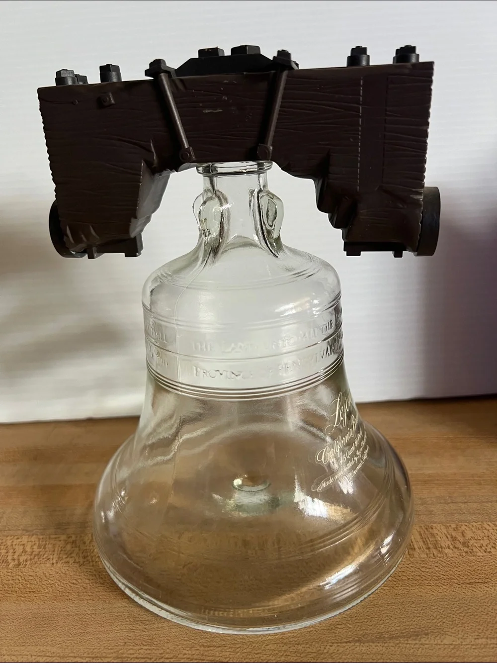 Vintage 1976 Lejon California Brandy Commemorative Liberty Bell Bottle